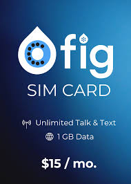 SIM CARD ONLY - FIG Unlimited Talk & Text Plan - $15/mo.